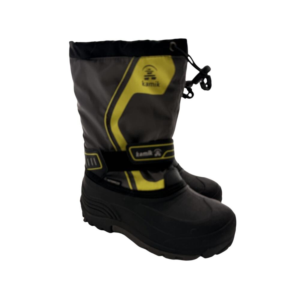 Kamik Kid's Boy's Snowcoast Boots Gray / Neon Yellow Size 3